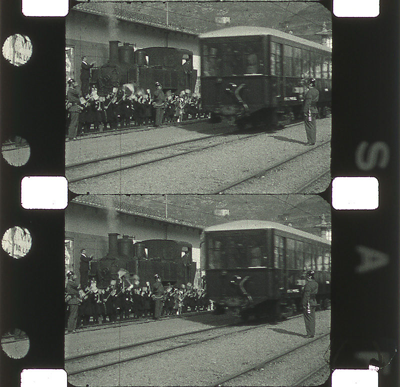 Fotogramas de una de las filmaciones que se proyectarán en el Museo Vasco del Ferrocarril