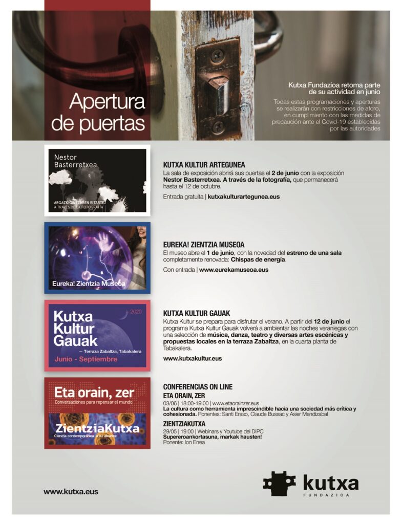 Kutxa Fundazioa volverá a inyectar ocio y conocimiento al verano donostiarra 2 Agenda 29 mayo Kutxa Fundazioa volverá a inyectar ocio y conocimiento al verano donostiarra