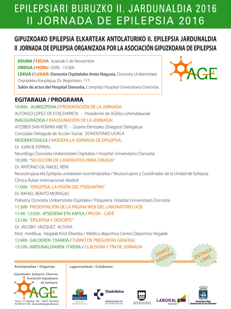 Jornada con mensaje de optimismo de la Asociación Gipuzkoana de Epilepsia 3 epilepsiacartelpequeño Jornada con mensaje de optimismo de la Asociación Gipuzkoana de Epilepsia