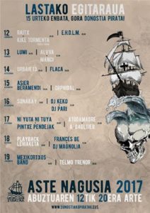 Donostiako Piratak 2017 Donostiako Piratak jaietarako prestatu duen egitaraua aurkezten hasi da