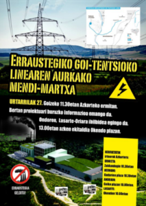 Mendi martxa Marcha montañera contra la línea de alta tensión que abastecerá a la incineradora