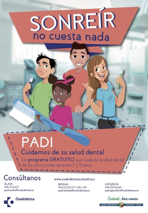 PADI El PADI convoca a 156.000 familias para revisar la salud dental de los niños