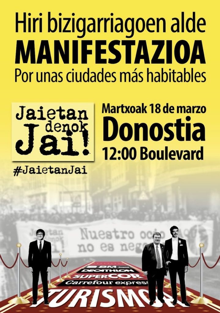 Jaietan Denok Jai convoca una manifestación contra la liberalización de horarios comerciales 23 JaietanDenok Jaietan Denok Jai convoca una manifestación contra la liberalización de horarios comerciales