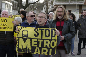 donostitik metro 05 Satorralaia se manifiesta contra el metro en las obras del Antiguo