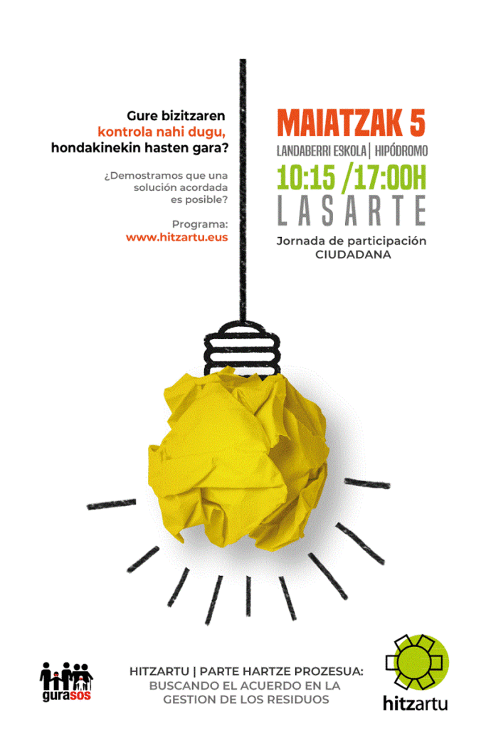 GuraSOS estrenará los debates sobre la incineradora en la ikastola Landaberri 5 CARTELparticipacion GuraSOS estrenará los debates sobre la incineradora en la ikastola Landaberri
