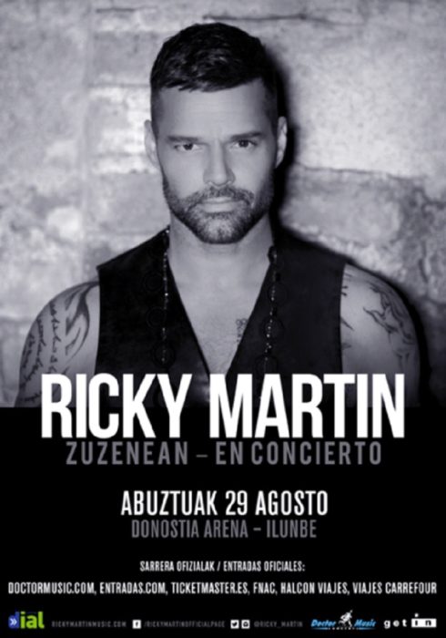 Ricky Martin Ricky Martin dará un concierto en Illunbe el 29 de agosto