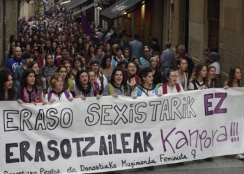 Archivo. Manifestación en Donostia contra las agresiones sexistas. Agosto de 2018. Foto: Santiago Farizano