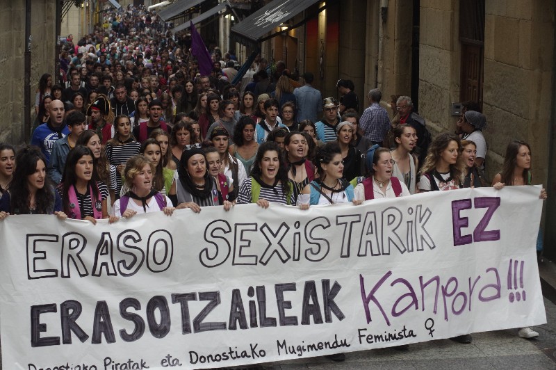 Manifestación en Donostia contra las agresiones sexistas. Agosto de 2018. Foto: Santiago Farizano