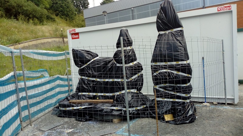 esculturas Las esculturas de Anoeta permanecerán protegidas hasta el final de las obras