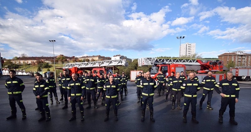 Los 42 nuevos bomberos donostiarras. Foto: Donostiako Udala.