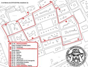 trayecto caldereros Los caldereros afinan sus voces para la fiesta del sábado