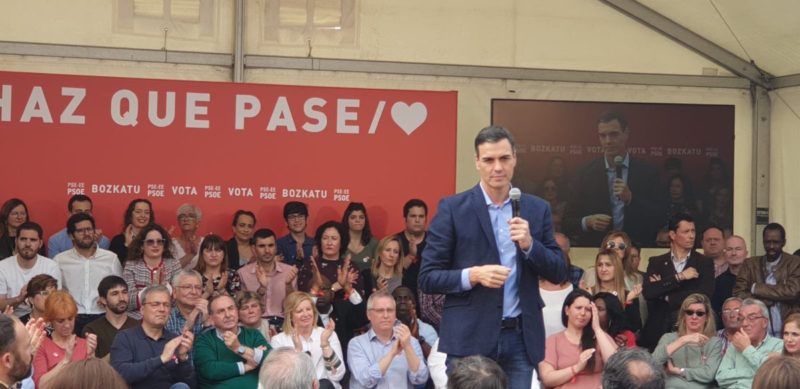 Pedro Sánchez en Donostia. Foto: PSE-EE