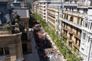 DSCF5895 Miles de cazadores de todo el País Vasco y Navarra se manifiestan en Donostia