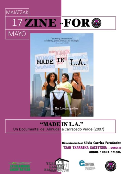 Eala foro1 Entreamigos-Lagun Artean propone la premiada 'Made in L.A' y un encuentro sobre mujeres migrantes