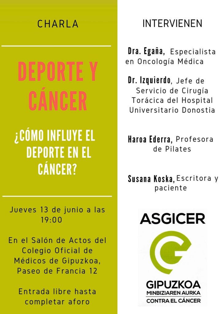 Asgicer2 Asgicer propone un encuentro sobre la relación entre deporte y cáncer