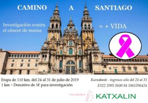 Katxalin Santiago 300x209 - Camino de Santiago: Katxalin anima a comprar kilómetros en favor de la investigación del cáncer de mama