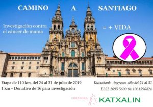 Katxalin Santiago Camino de Santiago: Katxalin anima a comprar kilómetros en favor de la investigación del cáncer de mama