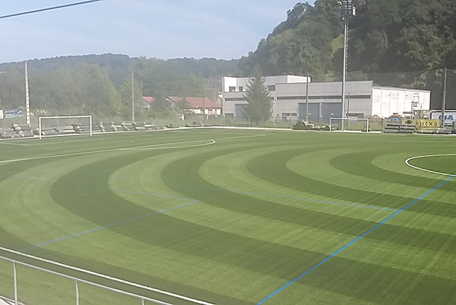 campo de futbol Martutene Finalizan las obras del campo de fútbol de Martutene y del Polideportivo Municipal de Mons