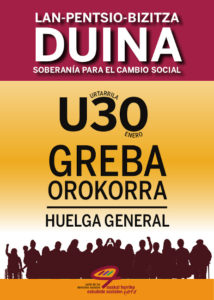 huelga general cartel Euskadi encara la huelga general de mañana