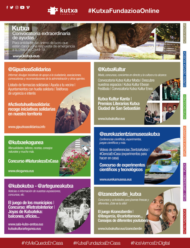 Kutxa Fundazioa ofrece su agenda para estas semanas en casa 8 KF 09 ABR AGENDA ES Kutxa Fundazioa ofrece su agenda para estas semanas en casa
