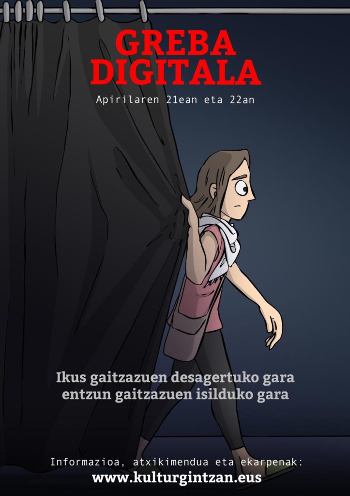 Más de un millar de creadores vascos secunda la huelga de la cultura 14 huelga digital Más de un millar de creadores vascos secunda la huelga de la cultura