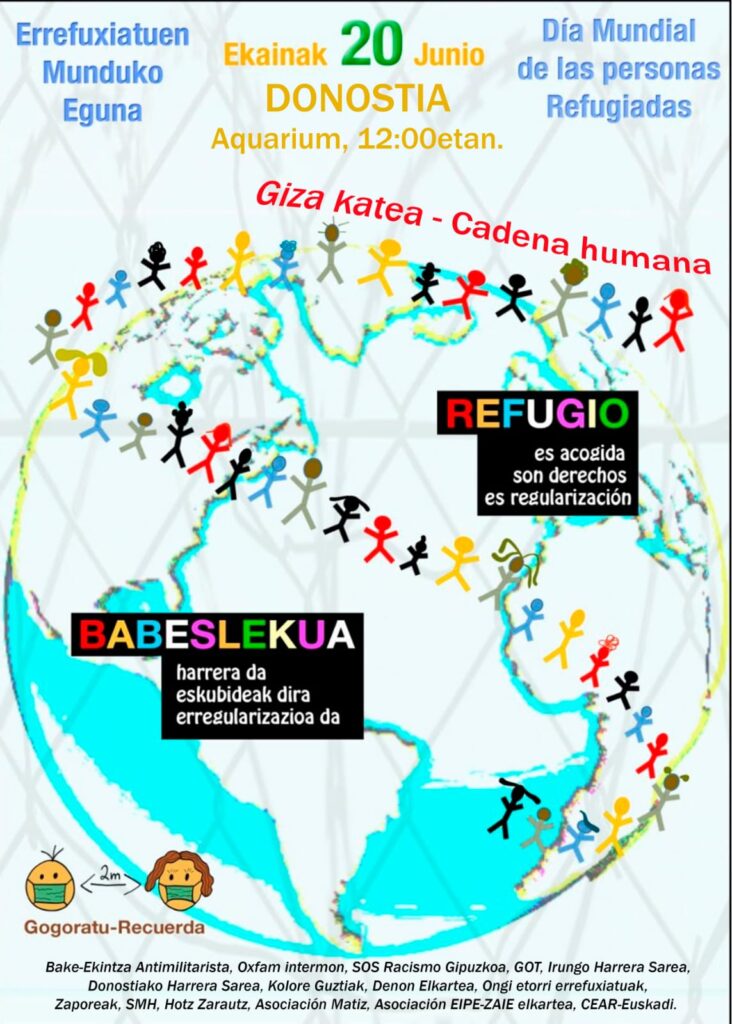 IMG 20200617 WA0000 Cadena humana a favor de los refugiados este sábado en Donostia