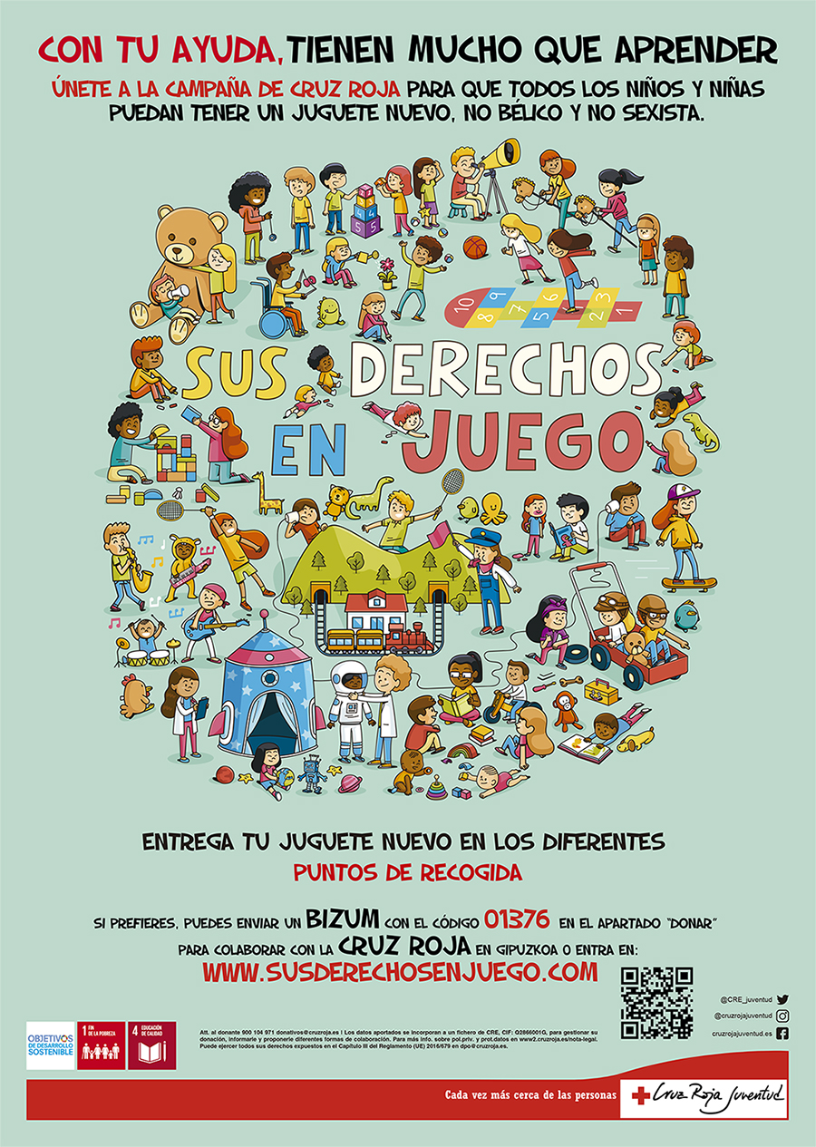 Cruz Roja necesita conseguir 4.000 juguetes para 1.600 niños en Gipuzkoa 1 sus derechos en juego Cruz Roja necesita conseguir 4.000 juguetes para 1.600 niños en Gipuzkoa