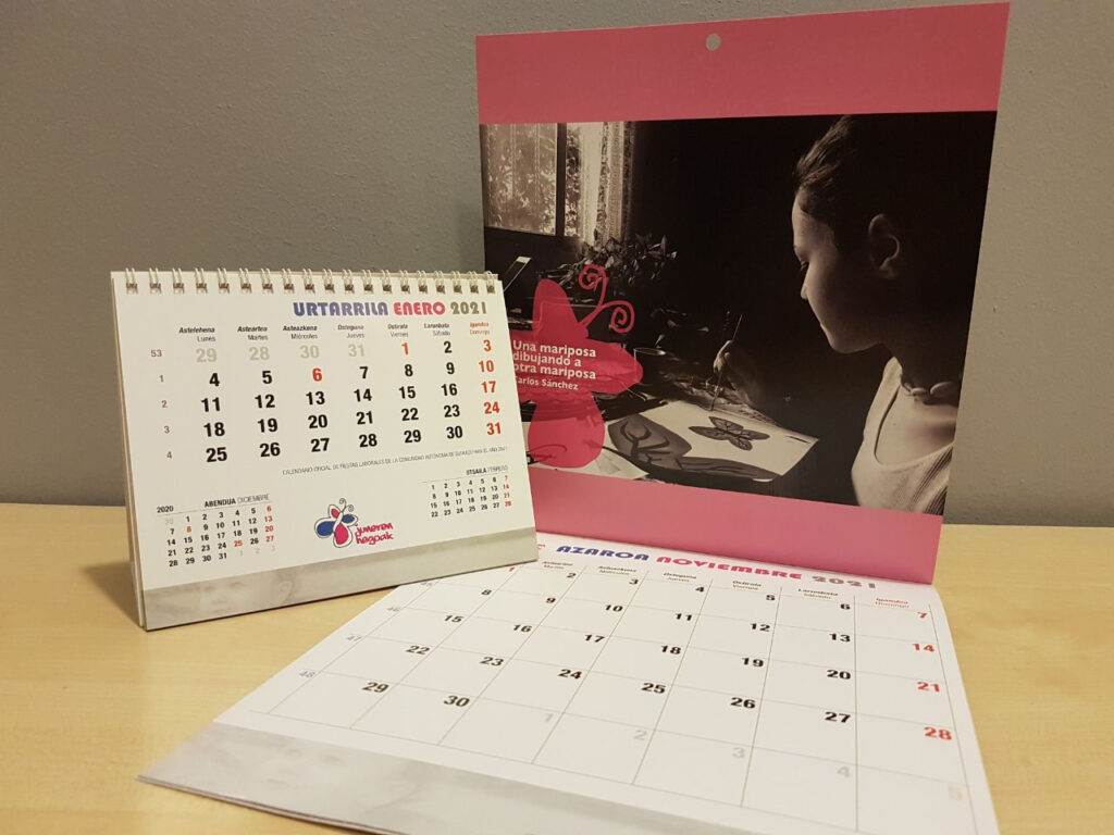 juneren hegoak Juneren Hegoak pone a la venta su calendario solidario 2021