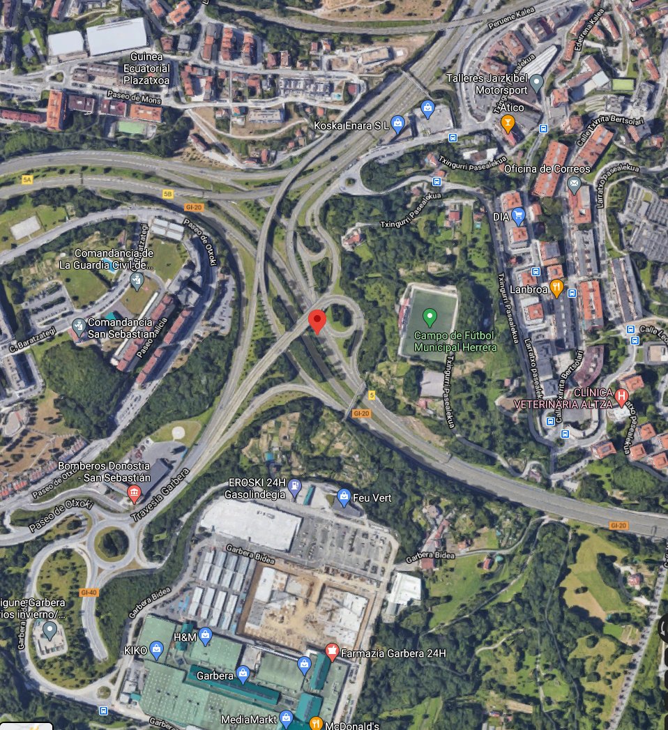 GI20 accidentemortal Un fallecido en un accidente en la GI-20 (Donostia) esta madrugada