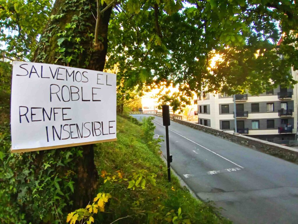 Herrera1 Vecinos de Herrera piden que no se tale el roble de la estación