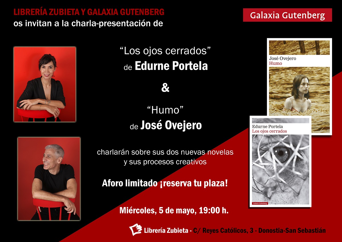 Cita en Librería Zubieta con Edurne Portela y José Ovejero 2 Invitacion edurne portela jose ovejero Libreria Zubieta Cita en Librería Zubieta con Edurne Portela y José Ovejero