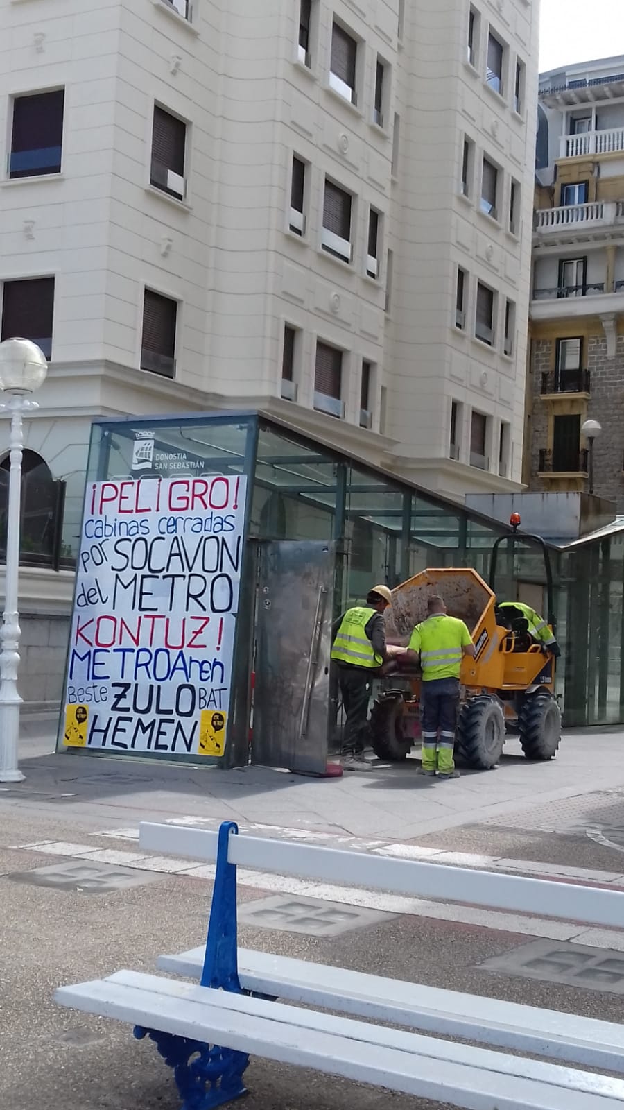 Eguzki foto Metro: EH Bildu denuncia la incomparecencia de Goia tras el tercer socavón