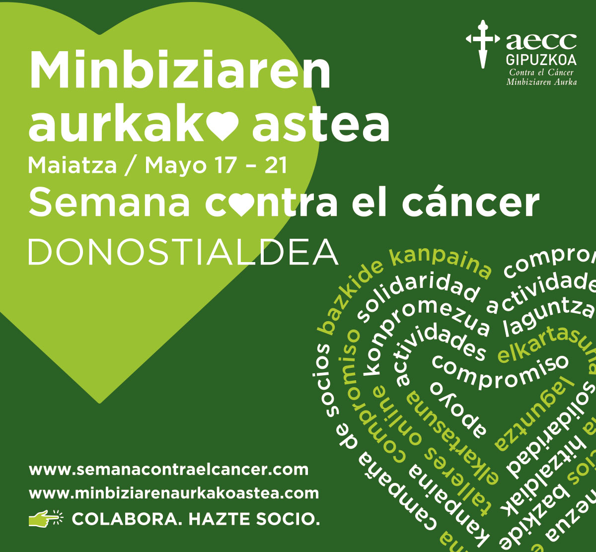 cancer semana AECC de Gipuzkoa celebra su semana buscando nuevos apoyos contra el cáncer