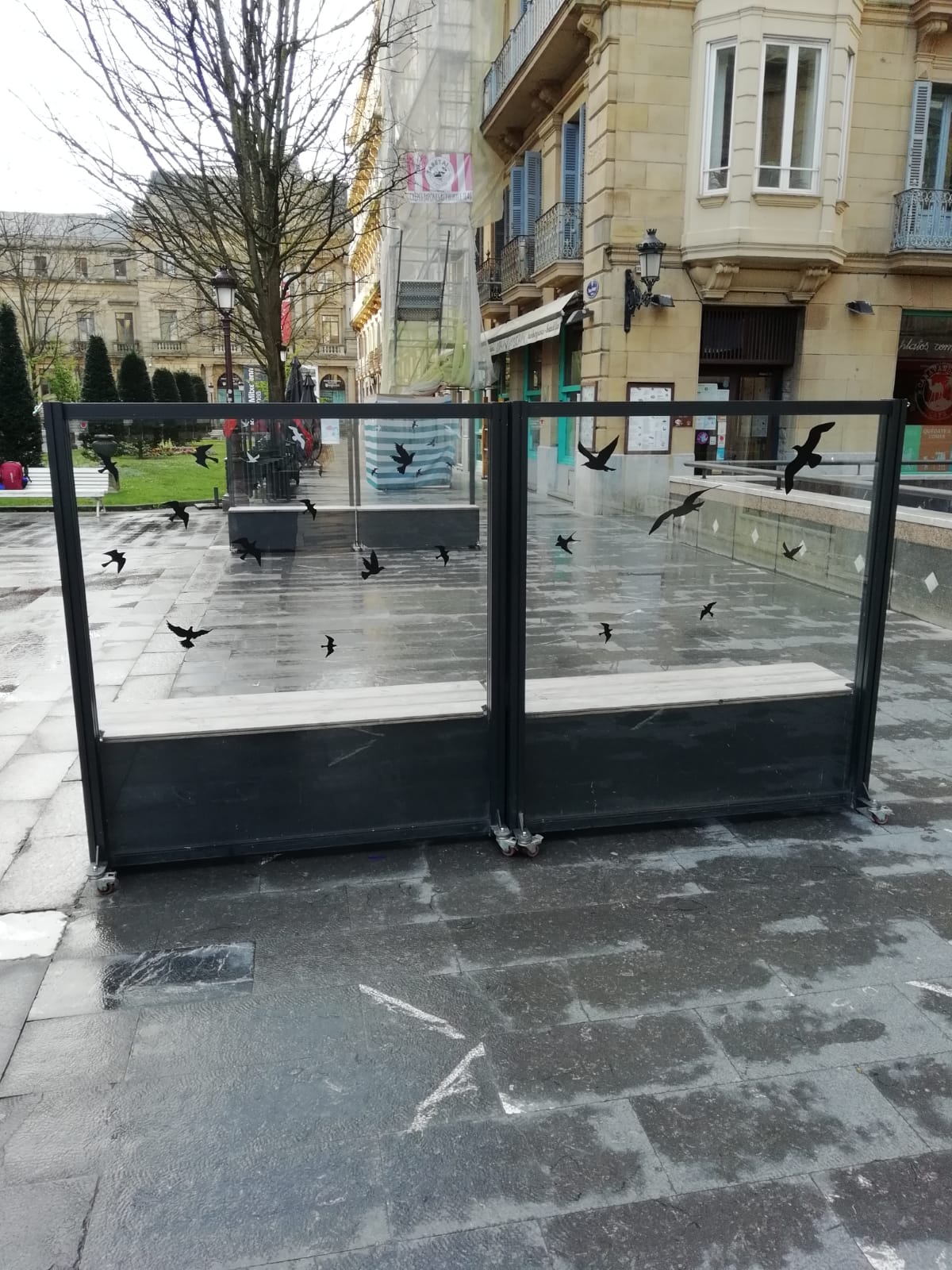 pajaros eguzki 'Pegatinas' en las pantallas para que no choquen los pájaros