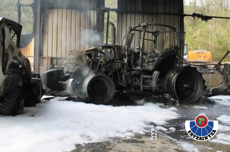 quemado Cinco detenidos por quemar maquinaria en empresas de Hernani y Astigarraga