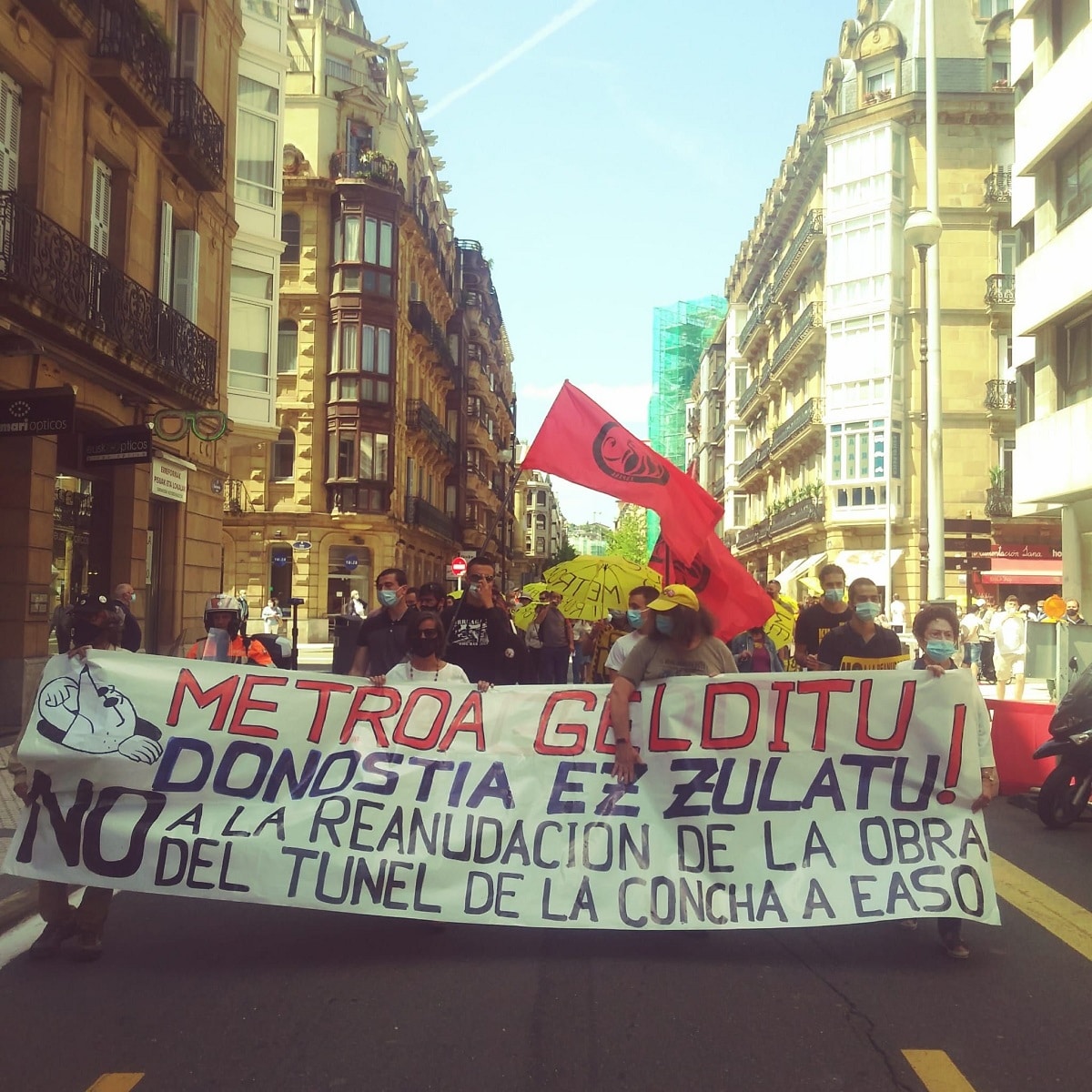 IMG 20210626 WA0026 Protesta contra la reanudación de las obras del Metro en Donostia