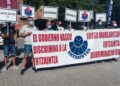 Concentración de los sindicatos de las policías vascas ErNE y EUSPEL. Foto: EUSPEL (vía twitter)