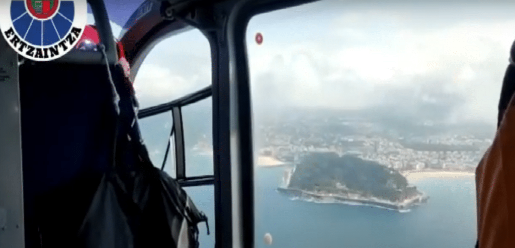 Jaizkibel Ertzaintza Jaizkibel: Rescatado un hombre en helicóptero