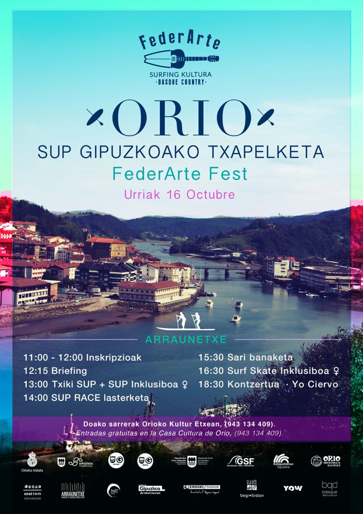 Cartel Orio 2021 Orio albergará el SUP Gipuzkoako Txapelketa el 16 de octubre