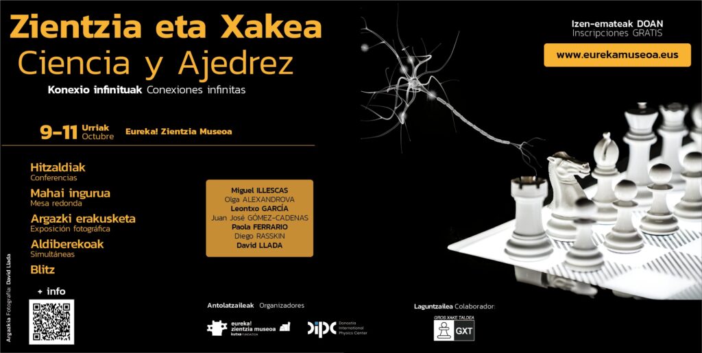 'Ciencia y Ajedrez: Conexiones Infinitas' de la mano del DIPC y Eureka! Zientzia Museoa 2 ajedrez 'Ciencia y Ajedrez: Conexiones Infinitas' de la mano del DIPC y Eureka! Zientzia Museoa