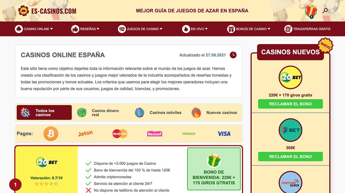 escasinos1 Las mejores soluciones para apostar en España