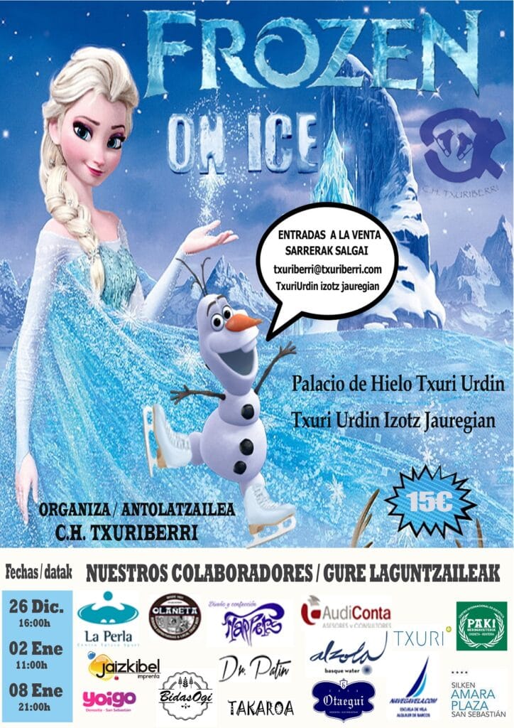 frozen cartel A3 'Frozen', plan navideño y sobre hielo con el CH Txuriberri