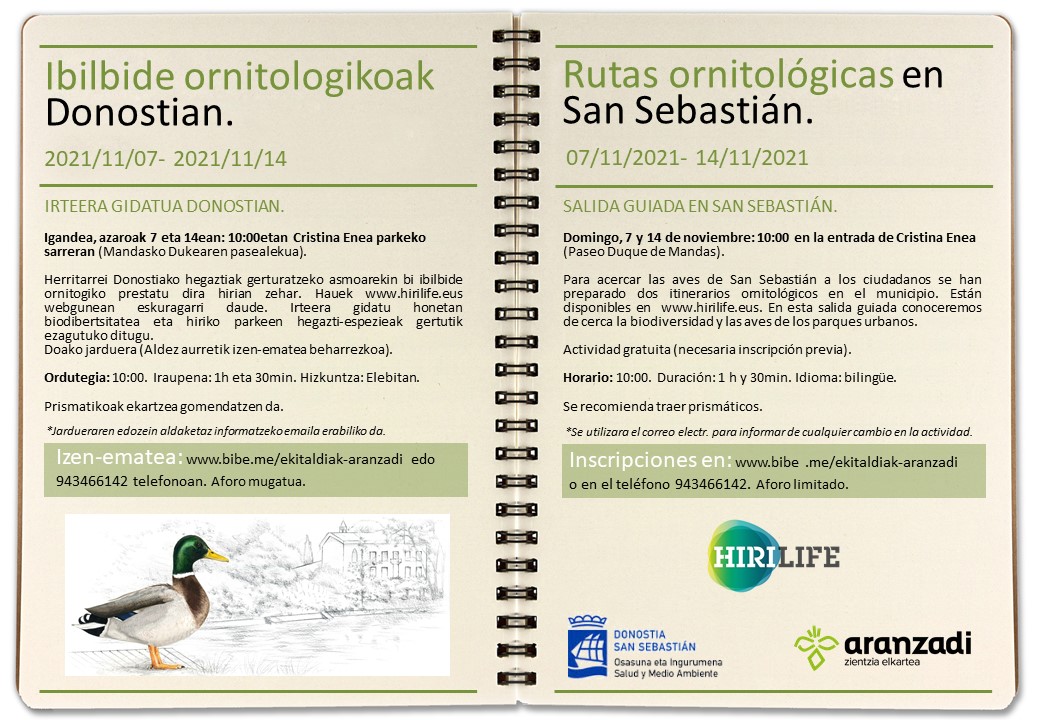 rutas ornitologicas Rutas ornitológicas este domingo y el próximo en San Sebastián