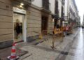 Obras en la calle Mayor que preocupan a los comerciantes. Foto: DonostiTik