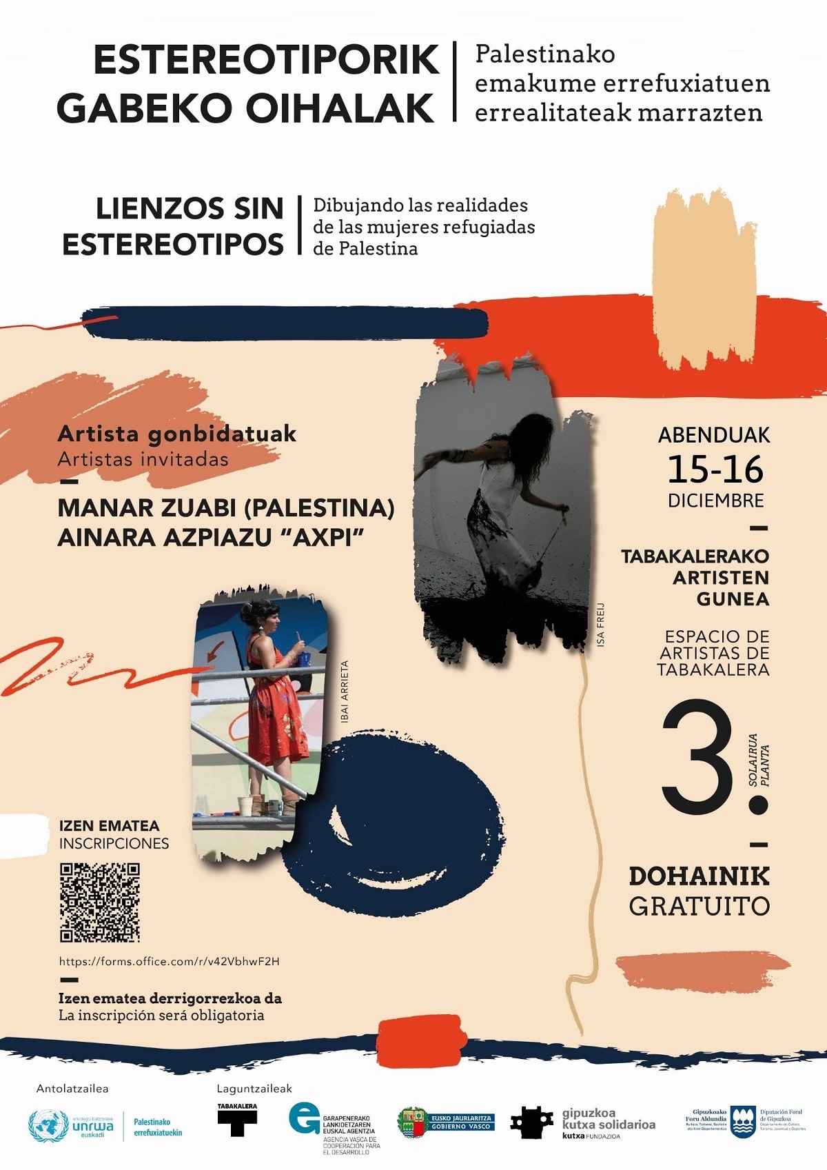 kartela v abendua Taller sobre la realidad de las mujeres palestinas en Tabakalera