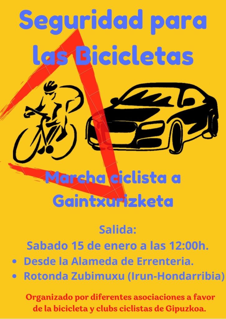 Marcha ciclista Homenaje y protesta por el ciclista fallecido en Gaintxurizketa