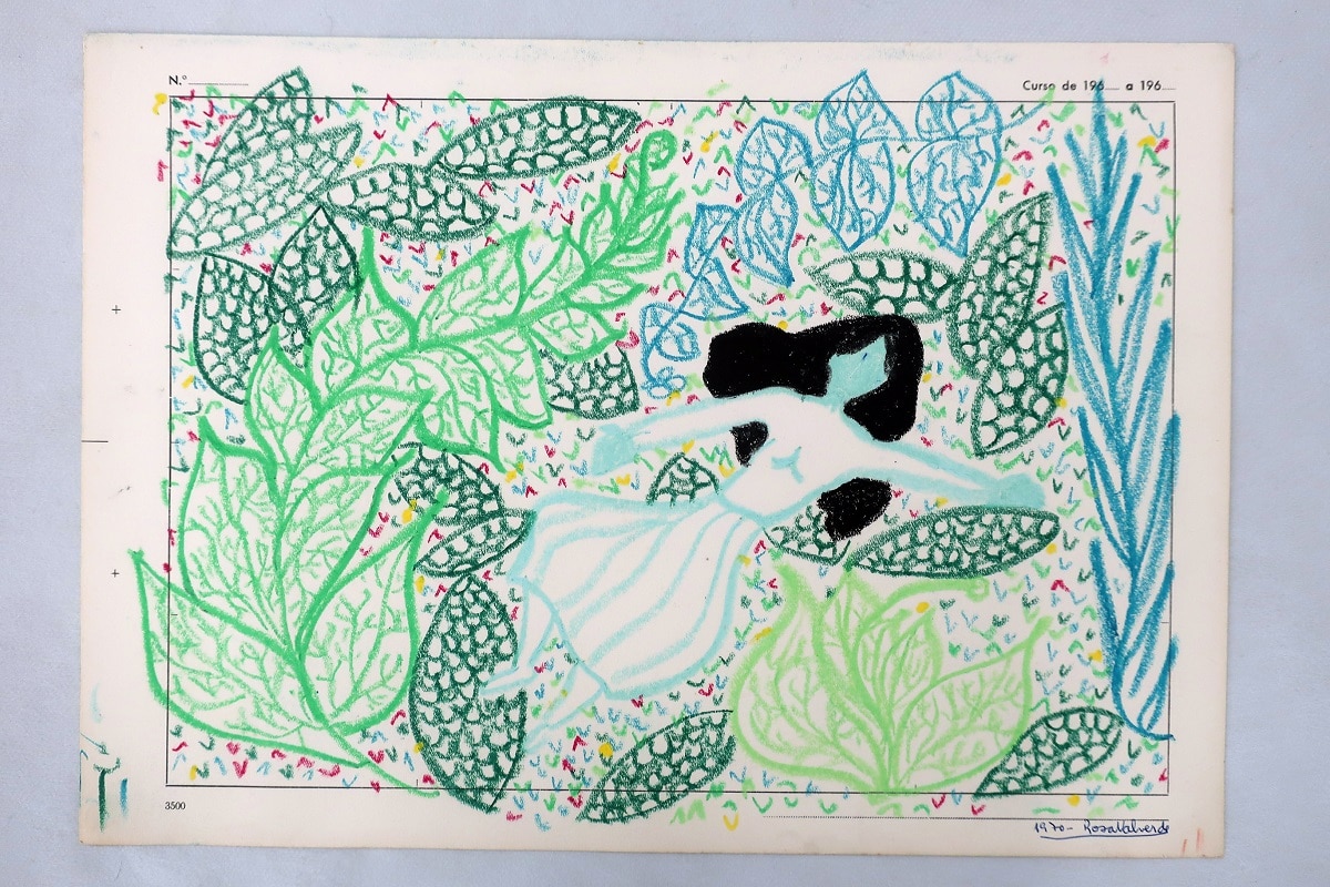 Rosa Valverderen marrazkia Dibujo Rosa Valverde 5 1970 San Telmo Museoa recibe la obra en papel de Rosa Valverde