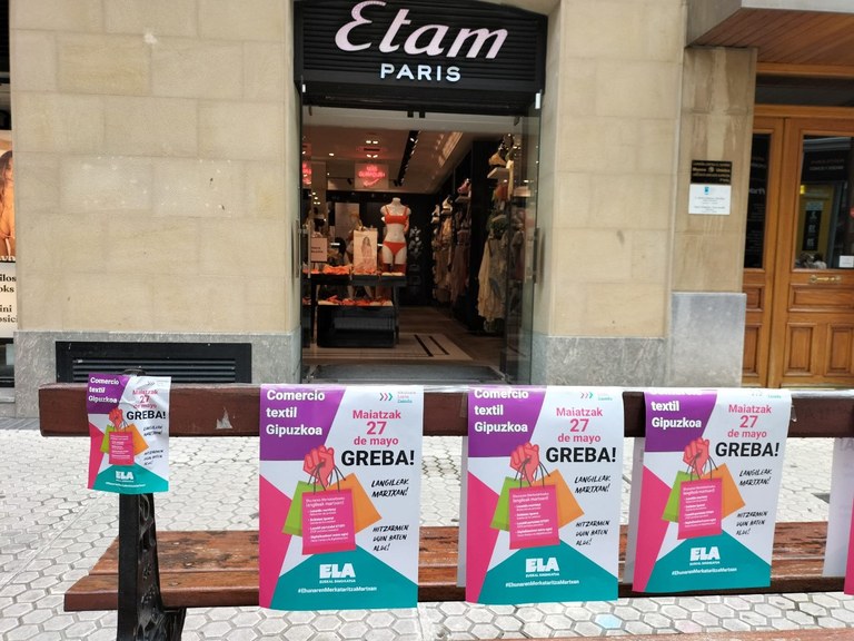 greba "Numerosas" tiendas secundan la primera huelga textil de Gipuzkoa