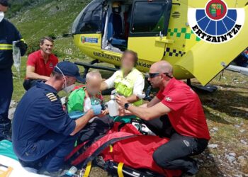 Rescate en el monte Izarraitz en Azpeitia. Foto: Ertzaintza