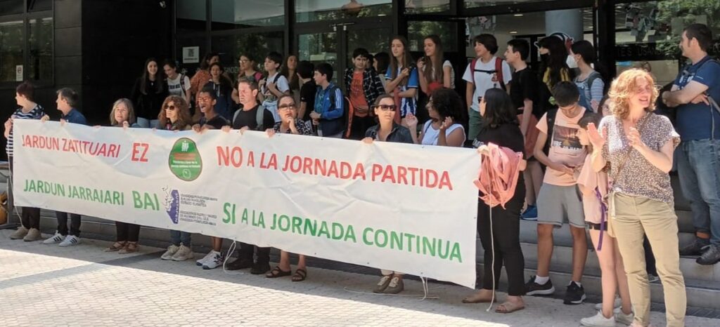 Pena "El horario de la jornada partida supone un estrés", insisten Ampas vascas